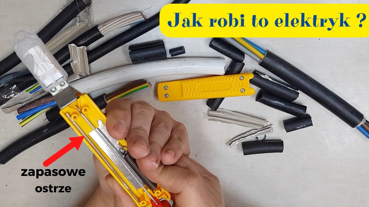 Zdejmowanie powłoki izolacyjnej z kabli i przewodów - jak to robi elektryk - narzędzie jokari