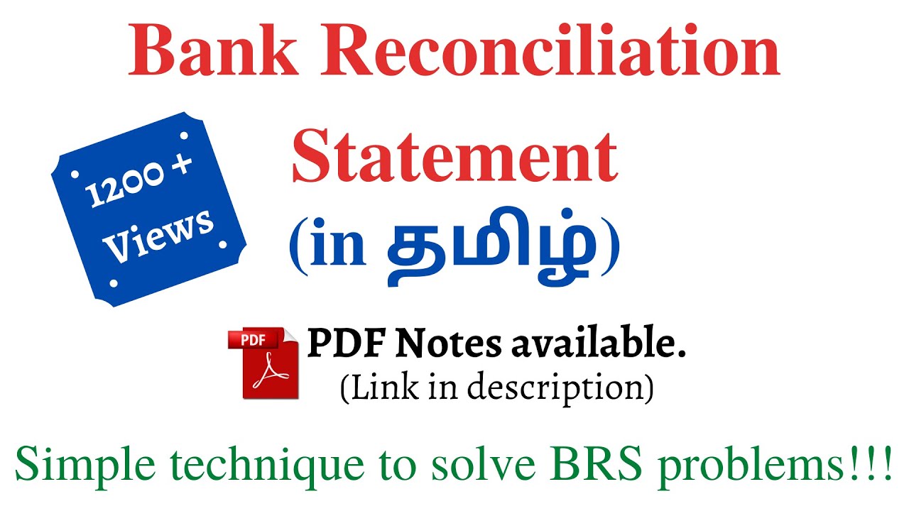 BRS in TAMIL| Bank Reconciliation Statement