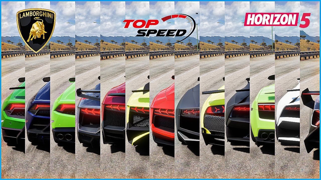 Forza Horizon 5 - Top 19 Fastest Lamborghini Cars | Acceleration & Top Speed Battle