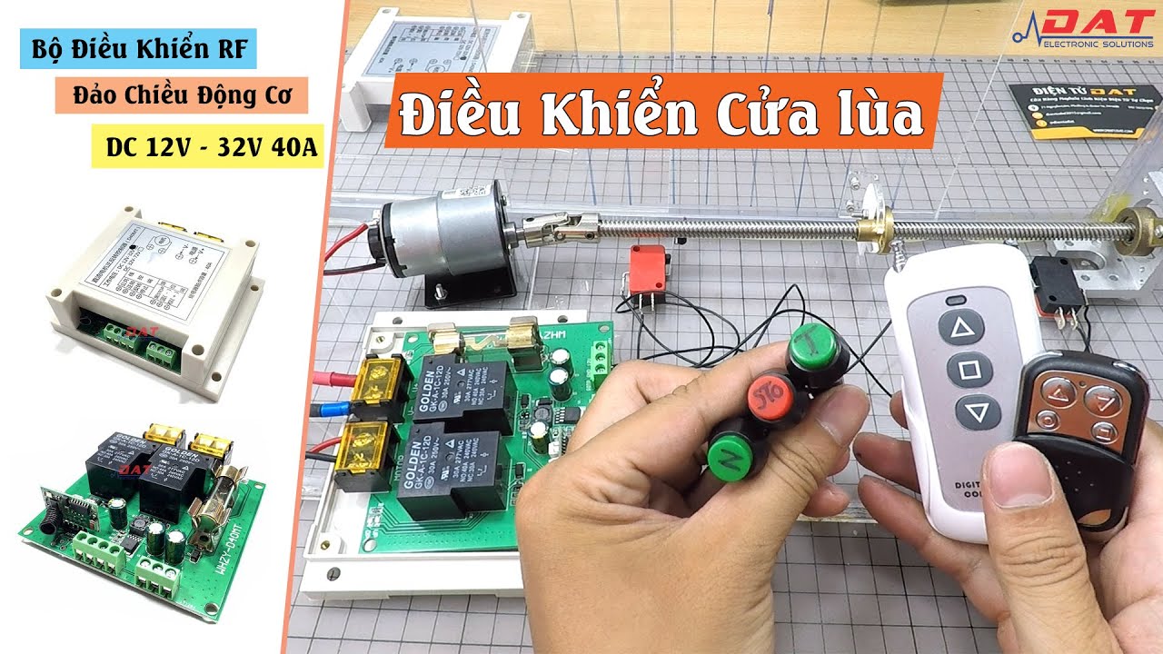 Mạch Điều Khiển Cửa Lùa Tự Động | Bộ Điều Khiển RF Đảo Chiều Động Cơ DC 12V - 32V 40A | Điện tử DAT