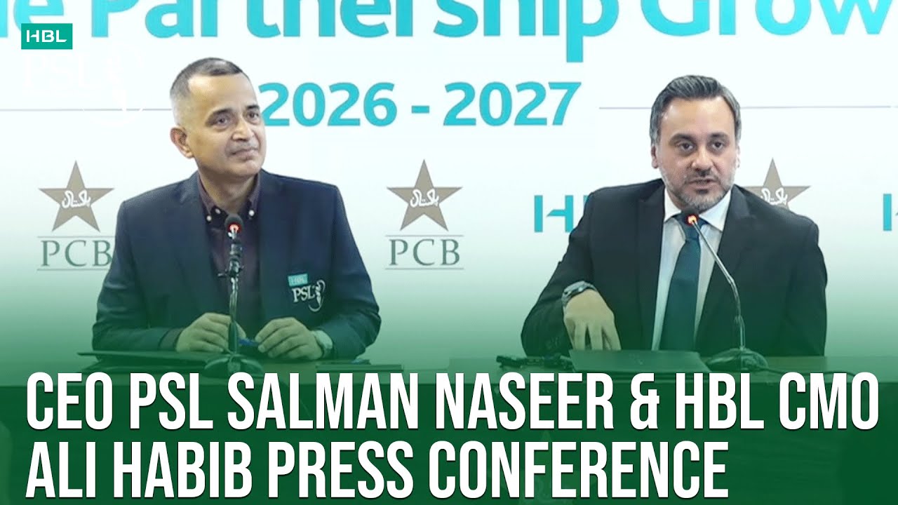 CEO PSL Salman Naseer & HBL CMO Ali Habib Press Conference at National Bank Stadium, Karachi