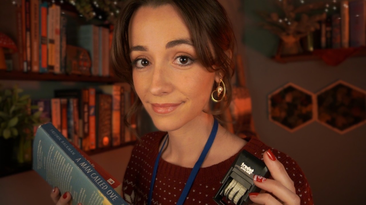 ASMR Cozy Library Roleplay 📚 Background ASMR for Studying & Working (fireplace, book sounds)
