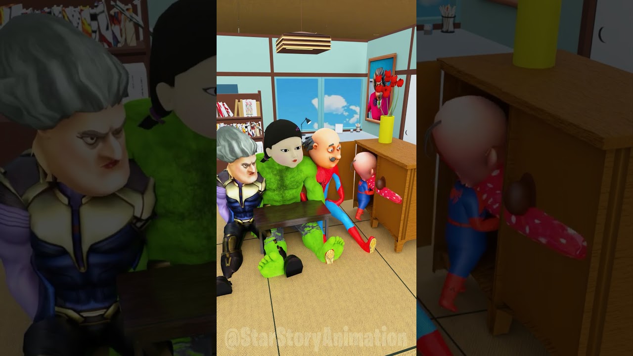 WHERE IS MY PILLOW? All Family Scary Teacher & Motu Patlu & Squid Doll VS Patlu & Nick and Tani 😂