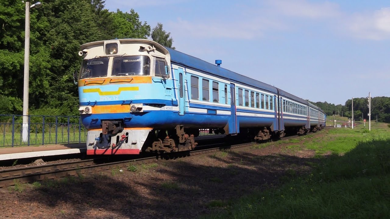 [БЧ] Дизель-поезд ДРБ1м-12 нa о.п. Савелинки / [BCh] DRB1m-12 at Savelinki stop