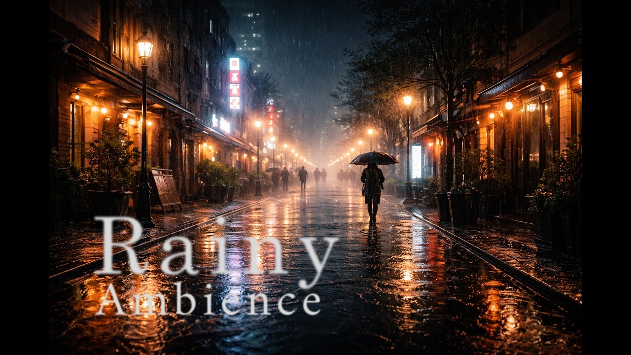 Cosy Rainy Night Ambience Relaxing Music for Sleep, Study & Deep Focus