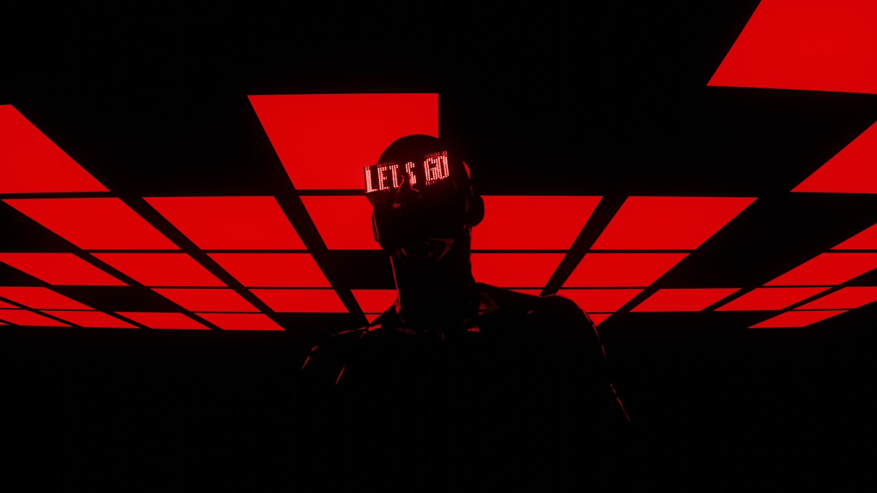 Cyberpunk LED Glasses DJ | Red Neon Visual - 1 Hour Loop - 4K - HD - Live Wallpaper - Screensaver