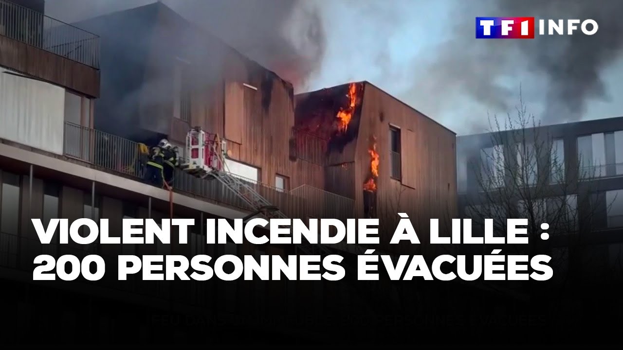 Violent incendie à Lille :  200 personnes évacuées｜TF1 INFO