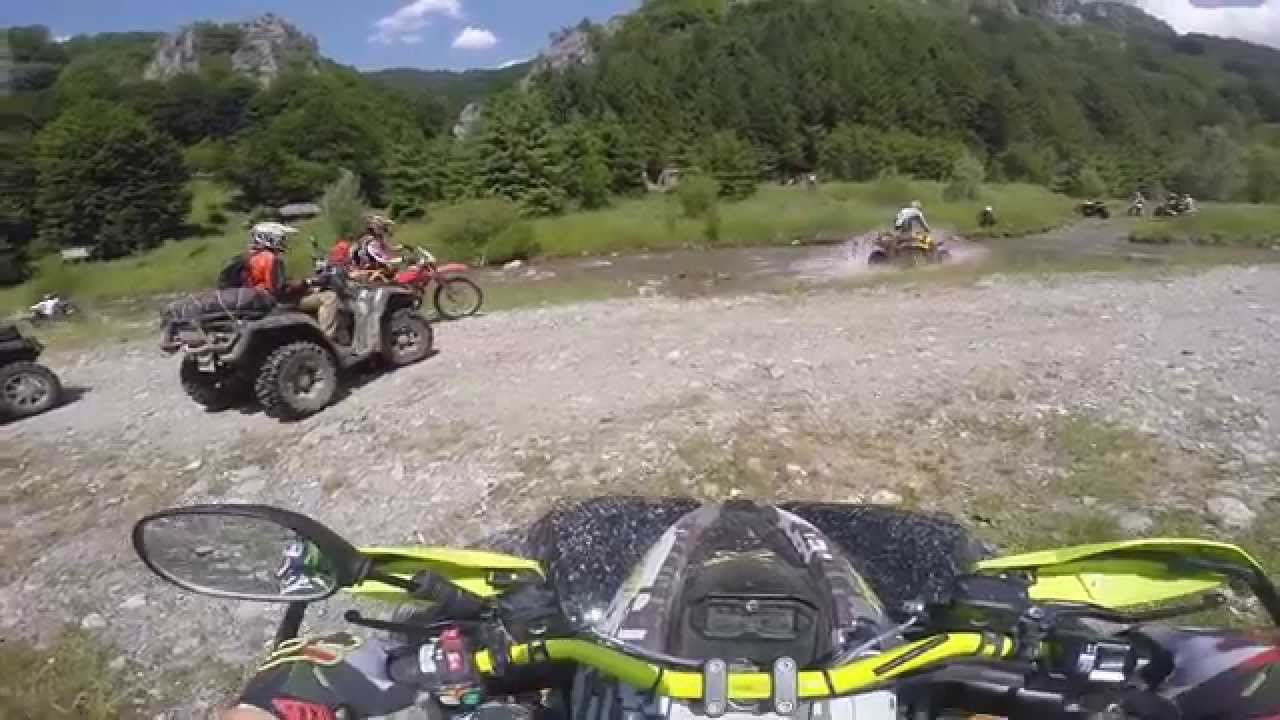 Riding CanAm's through the Carpathian Mountains .