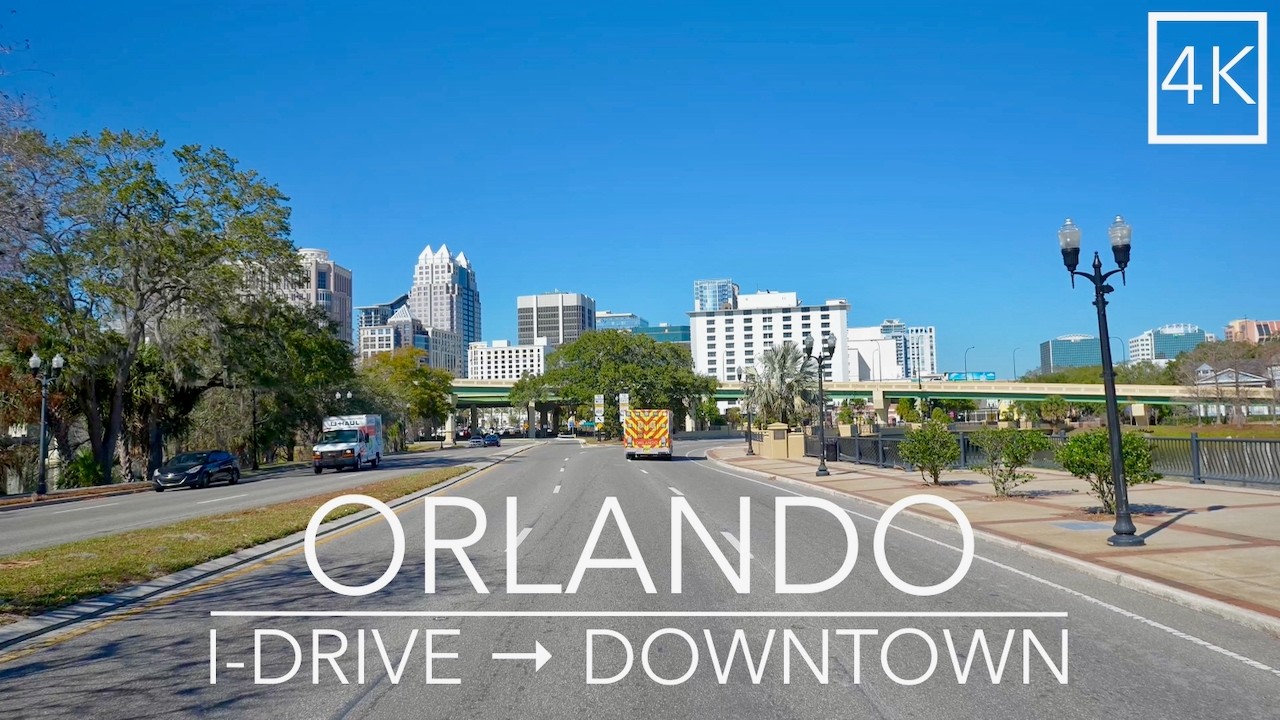 4K Drive : International Drive to Downtown Orlando | Orlando Florida Scenic City Driving