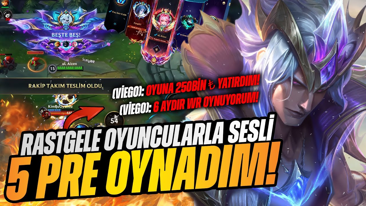 Tanımadığım Oyuncularla 5 PRE Sesli Oynadım! (OYUNA YENİ BAŞLADIM) - Wild Rift Viego