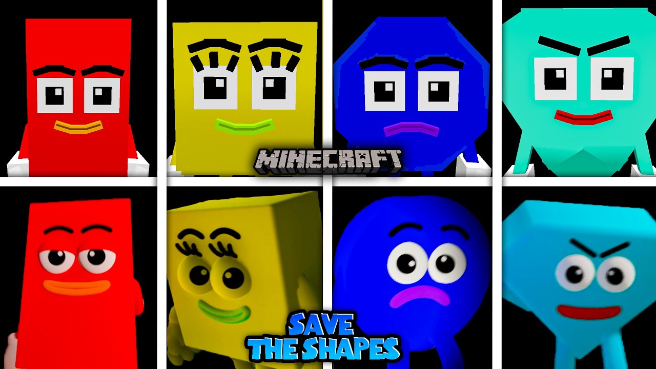 Save The Shapes - ALL JUMPSCARES vs MINECRAFT