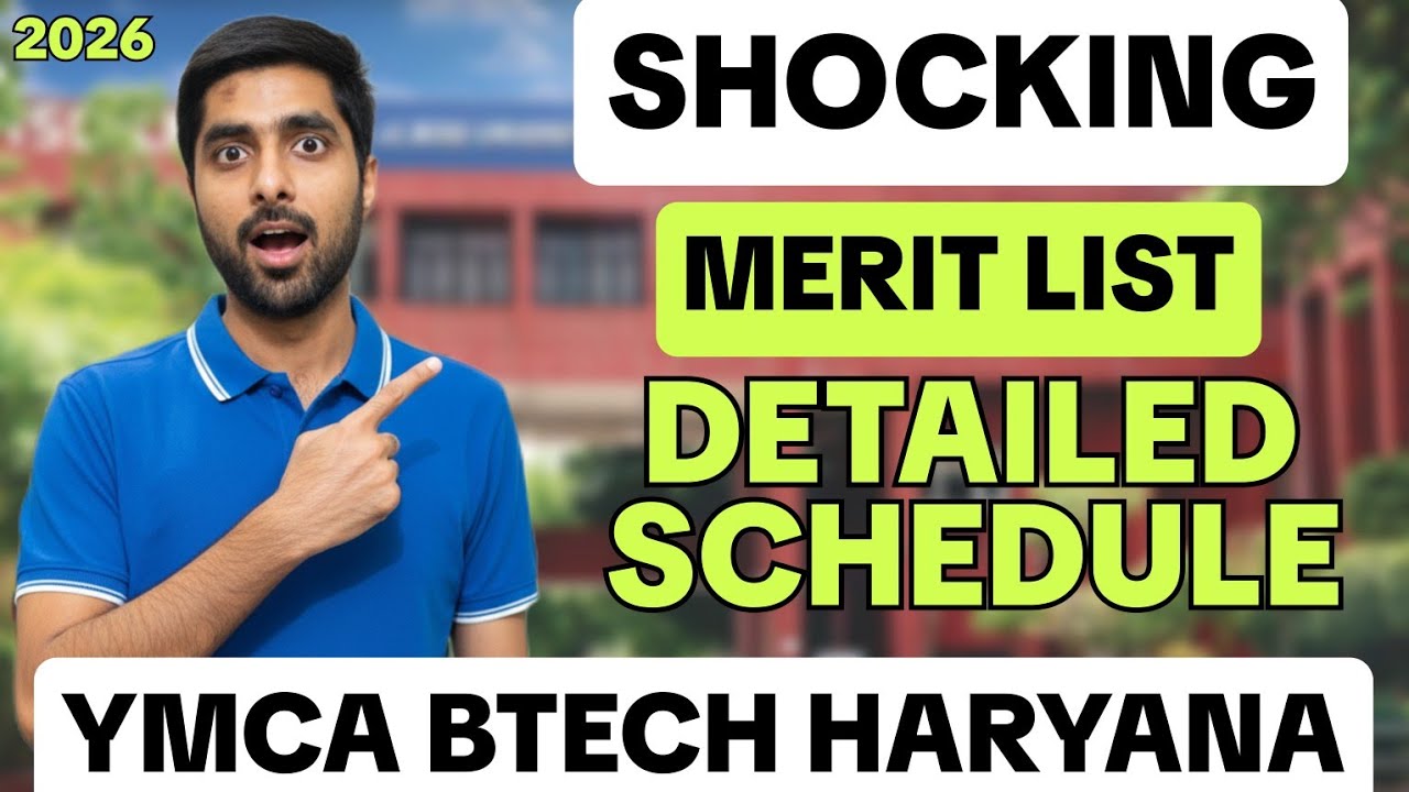 Finally YMCA MERIT List Complete Rank Wise Schedule Revealed 😱 Btech 2026 Admissions