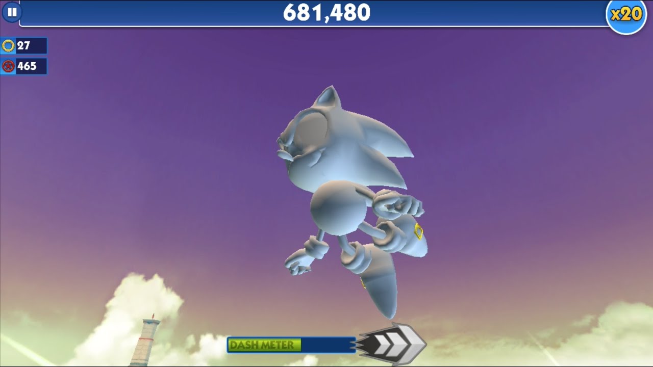White Classic Sonic Dash Gameplay