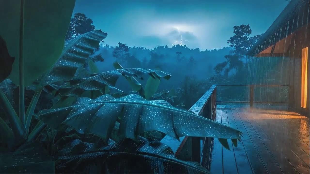 Quick Sleep with Steady Rain and Low Storm at Cabin Terrace 🌧️