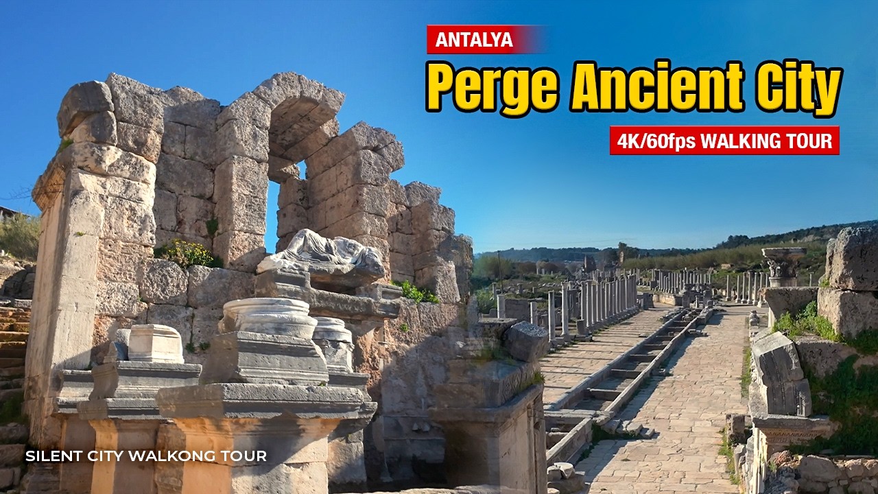 Perge Ancient City Walking Tour | Antalya Turkey | 4K60FPS Historical Ruins Walk 🇹🇷