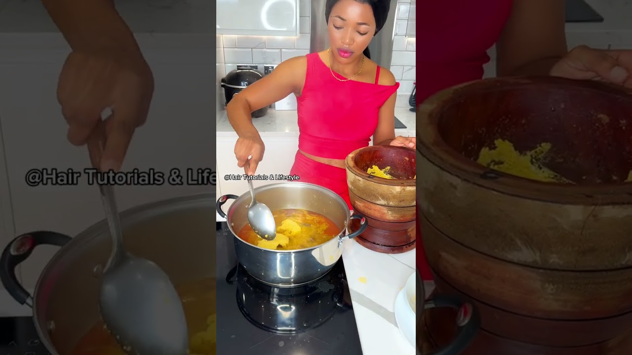 Mummy’s cooking the most delicious Nigerian oha soup recipe