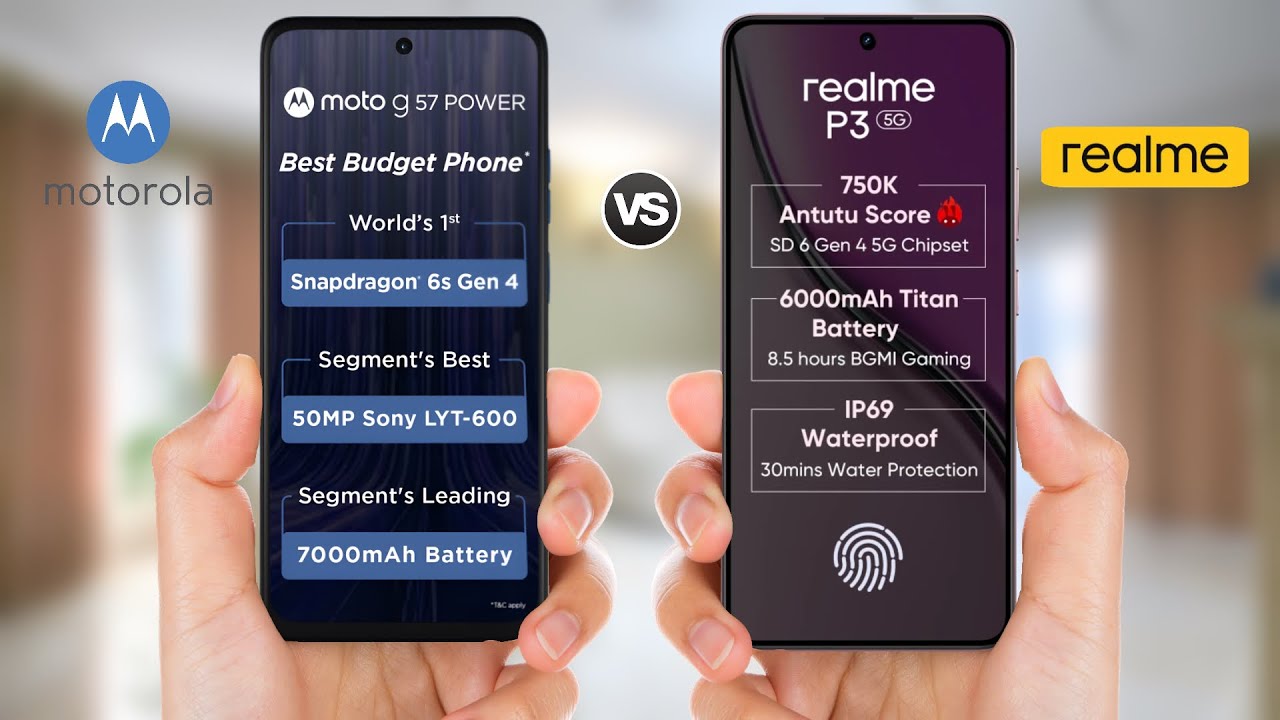 Moto G57 Power 5G vs Realme P3 5G || Full Comparison 