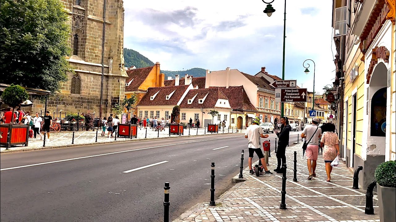 4K Walk~Visiting BRASOV, ROMANIA🇷🇴 🌲in 2021 | Strada Sforii, Biserica Neagră Cetatea Prejmer