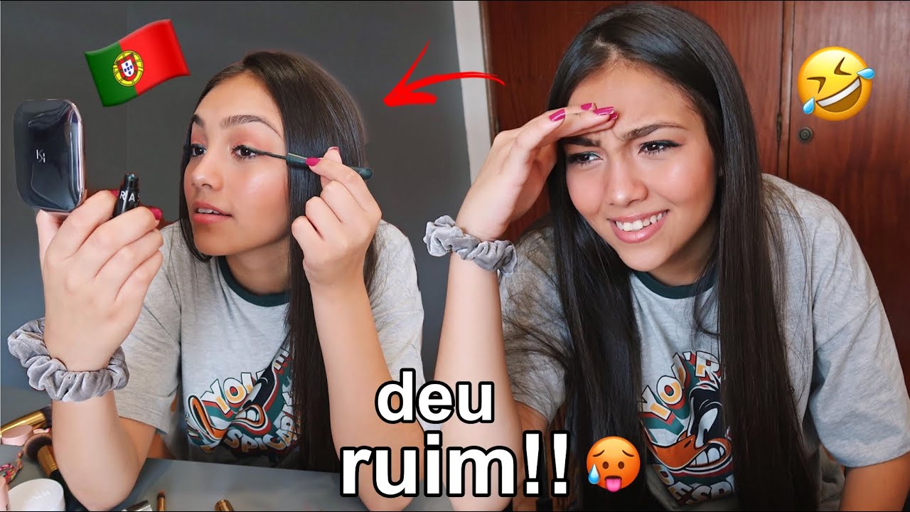 Fiz uma  MAQUIAGEM só FALANDO PORTUGUÊS DE PORTUGAL!!🤣 | Lah Rios