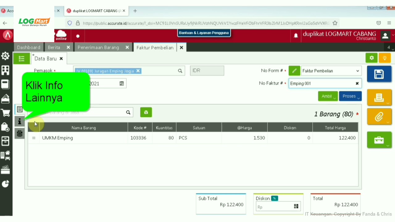 Tutorial Accurate Online   UMKM 3   Faktur Pembelian Pembayaran Barang UMKM