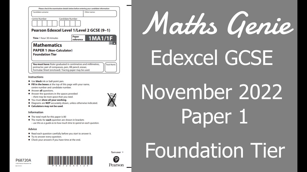 Edexcel Foundation Paper 1 November 2022 Exam Walkthrough
