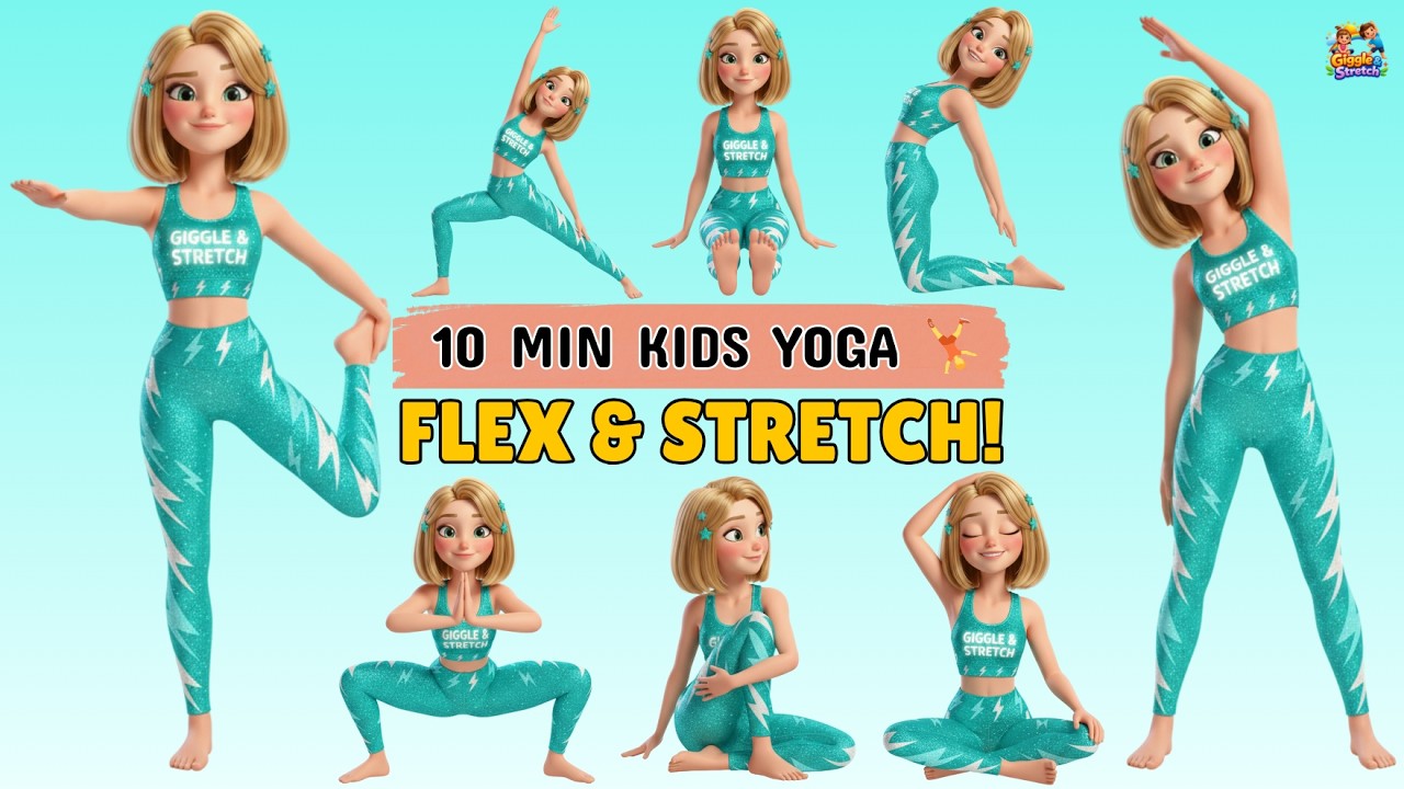 10 Min Full Body Flexibility Yoga for Kids | Flex & Stretch | Giggle & Stretch