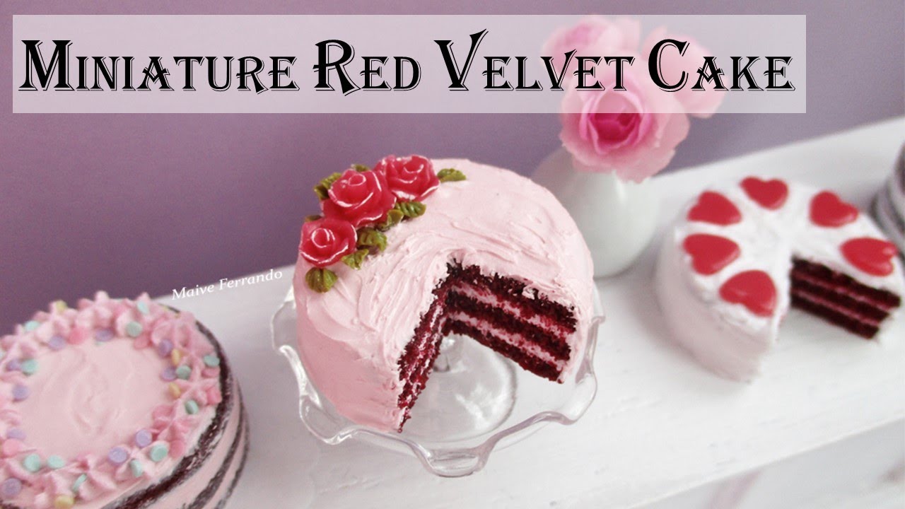 Miniature Polymer Clay Red Velvet Cake || Maive Ferrando