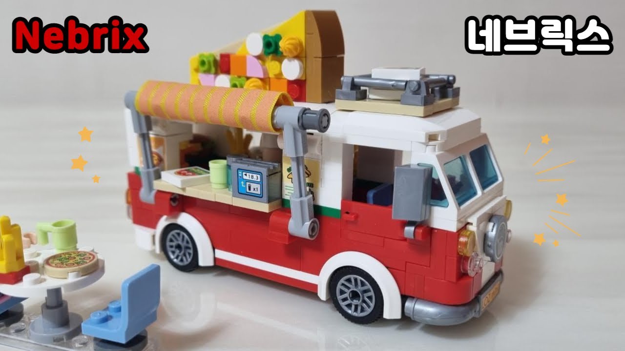 Pizza Food Truck Brick - Speed Build Review ⚡️ LoZ 1739 피자 푸드트럭