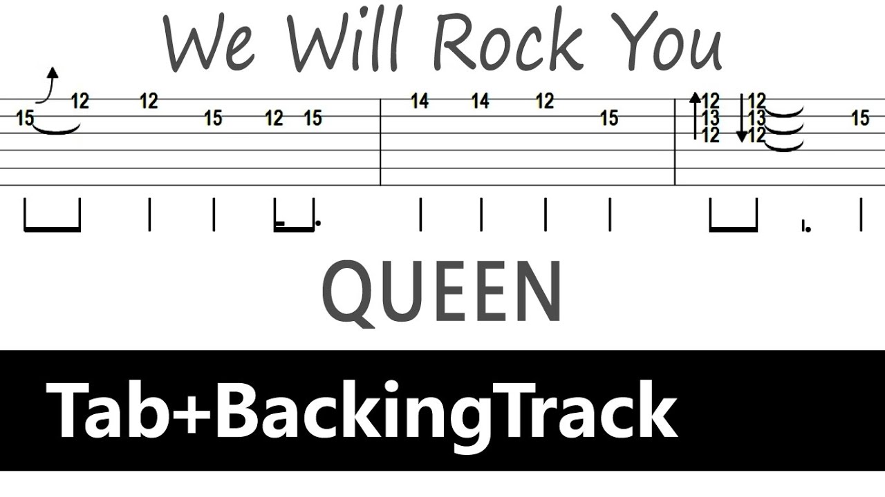 Queen - We Will Rock You / Guitar Tab+BackingTrack