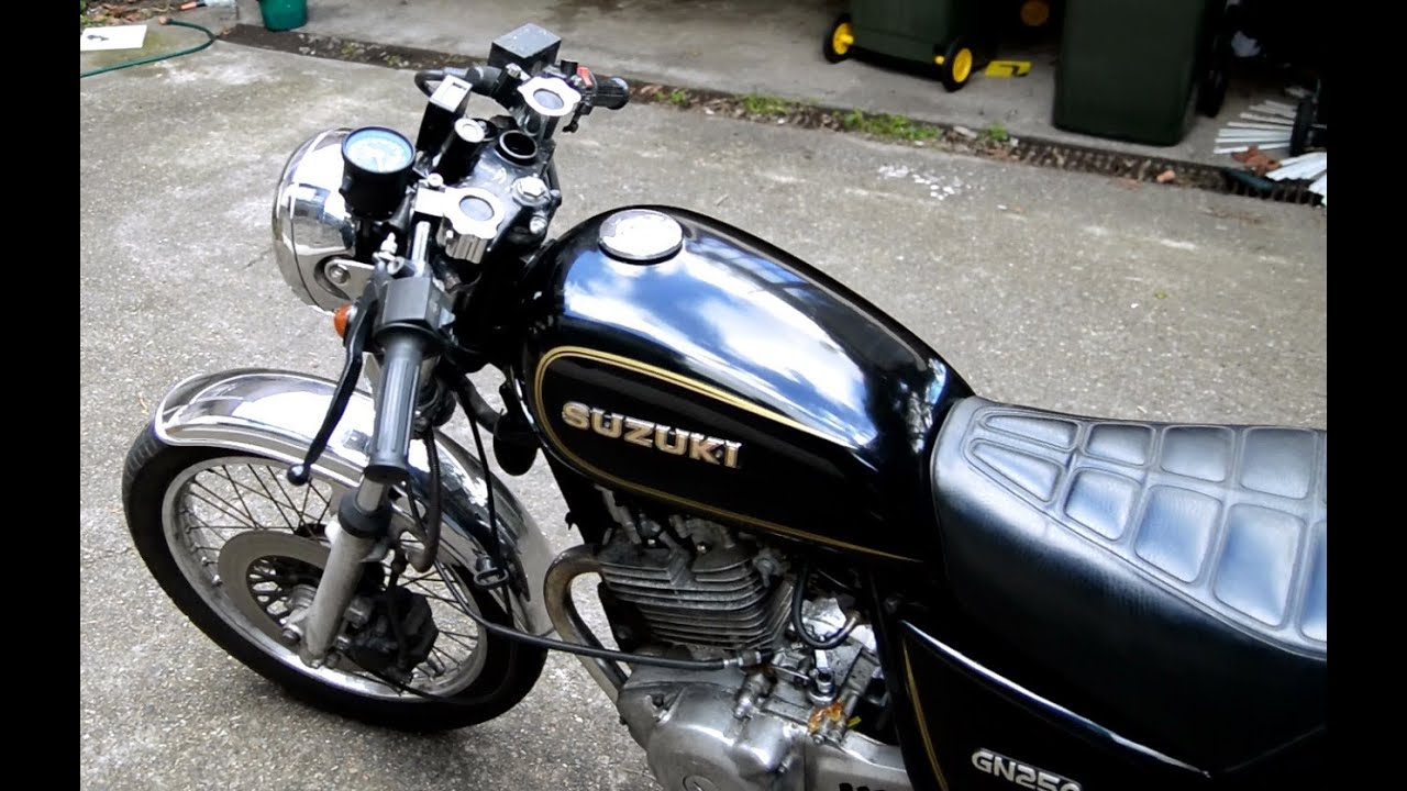 Suzuki GN250 Cafe racer - onboard camera GoPRO