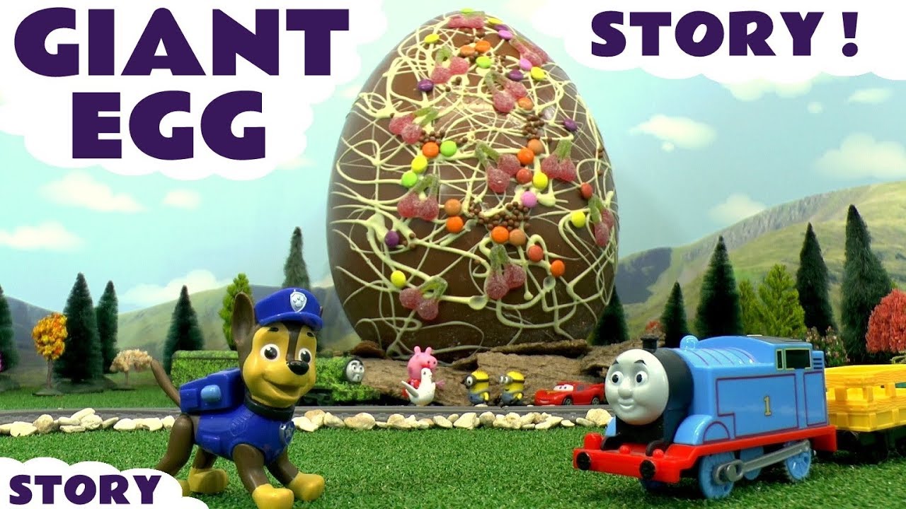 Paw Patrol GIANT EGG Story With Thomas Toy Train