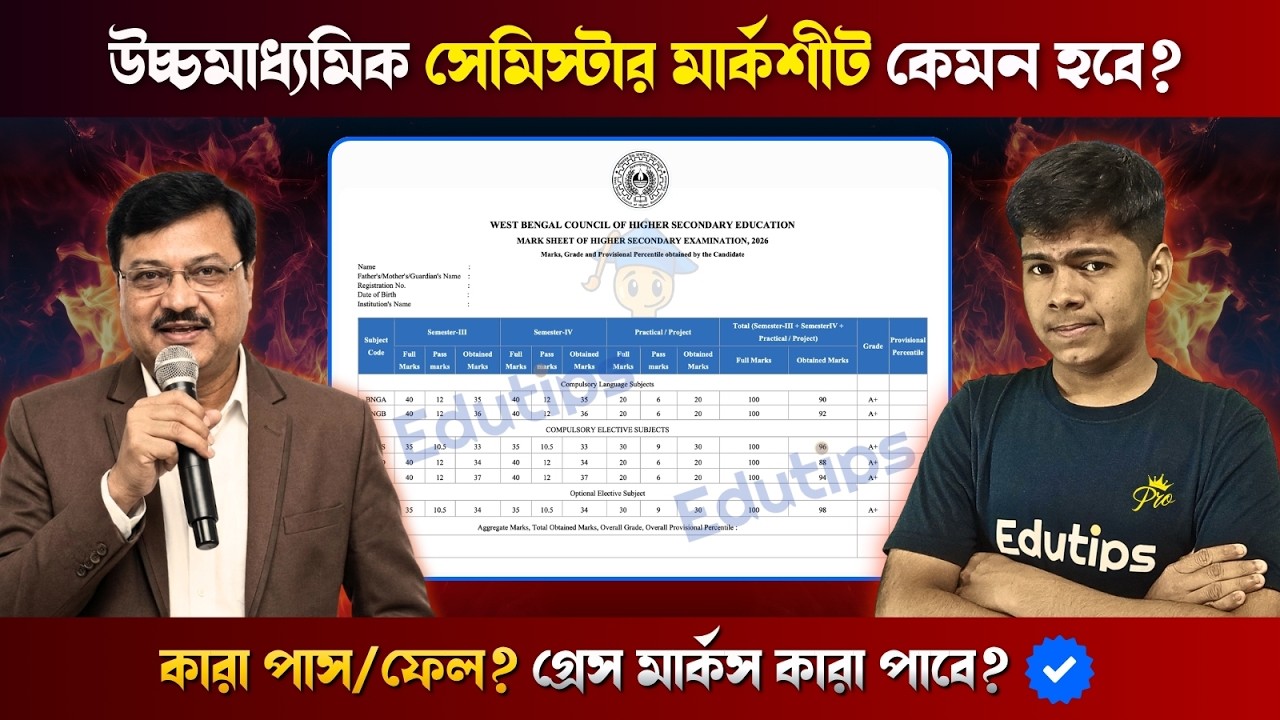 HS 2026 Result: Final Marksheet কেমন হবে? 🎯 Pass/Fail Grace Marks Details || WB HS Result 2026
