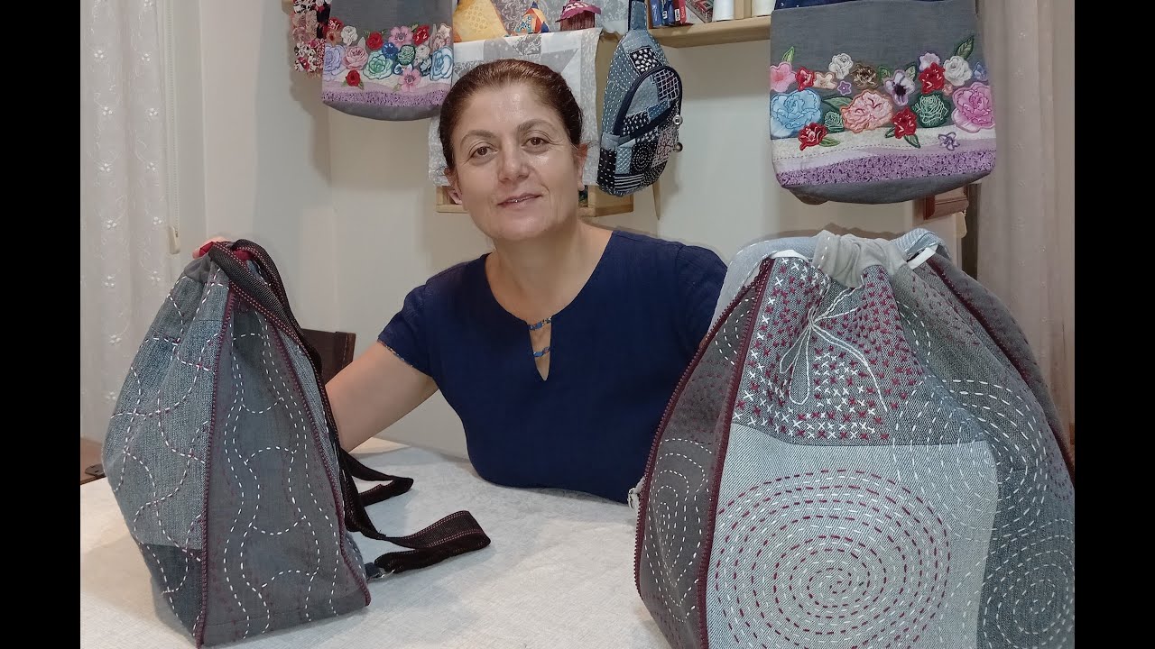 Eski kotlarla japanese Boro&Sashiko tekniği kullanarak sırt çantası yapımı.