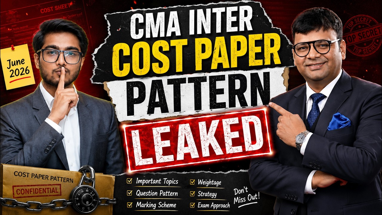 CMA Inter Cost Paper Pattern LEAKED | CMA Inter June 2026 | CMA Rahil Bhaiya | SJC