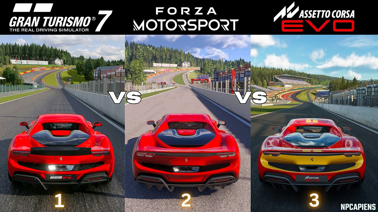WHICH ONE SCREAMS BETTER? 🔊 | GT7 vs FORZA 8 vs AC EVO | Ferrari 296 GTB (4K)