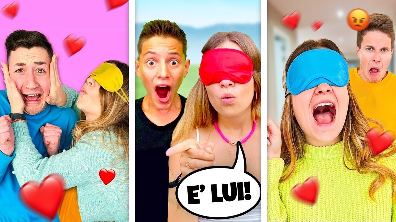 3 CHALLENGE RICONOSCI IL TUO RAGAZZO DA BENDATA CON NINNA E MATTI - Mi ama? ❤️
