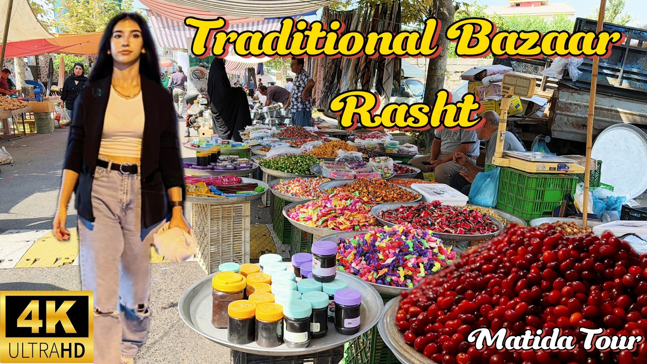 IRAN Walking Tour, RASHT daily Bazaar | Local Shopping and Food | IRAN 2024