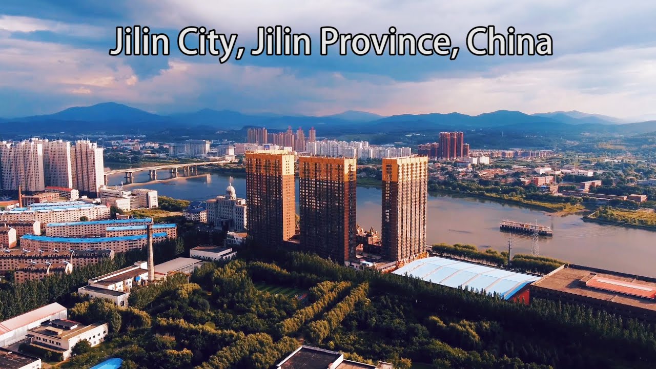 Aerial China：Jilin City, Jilin Province, China中國吉林省吉林市
