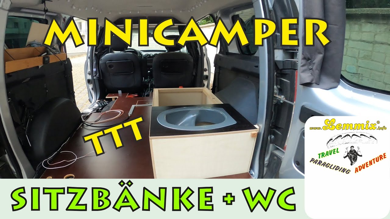 Sitzbänke und Trockentrenntoilette für Minicamper selber bauen Dokker Caddy Kangoo Doblo Lemmix
