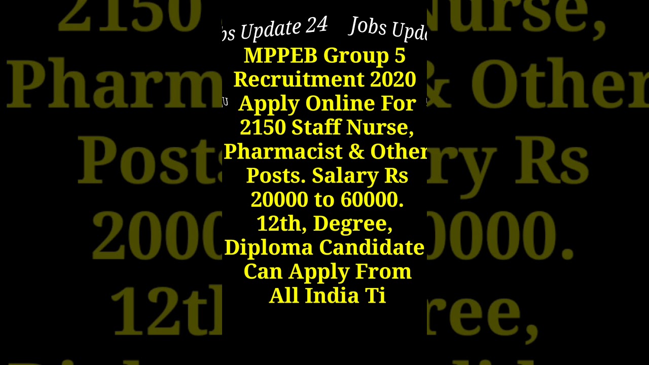 #short. MPPEB Group 5 Recruitment 2020 For 2150 Staff Nurse, Pharmacist & Other Posts. #shorts
