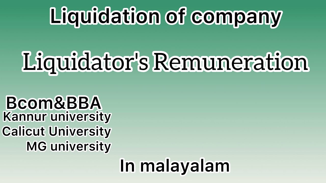 Liquidator's remuneration