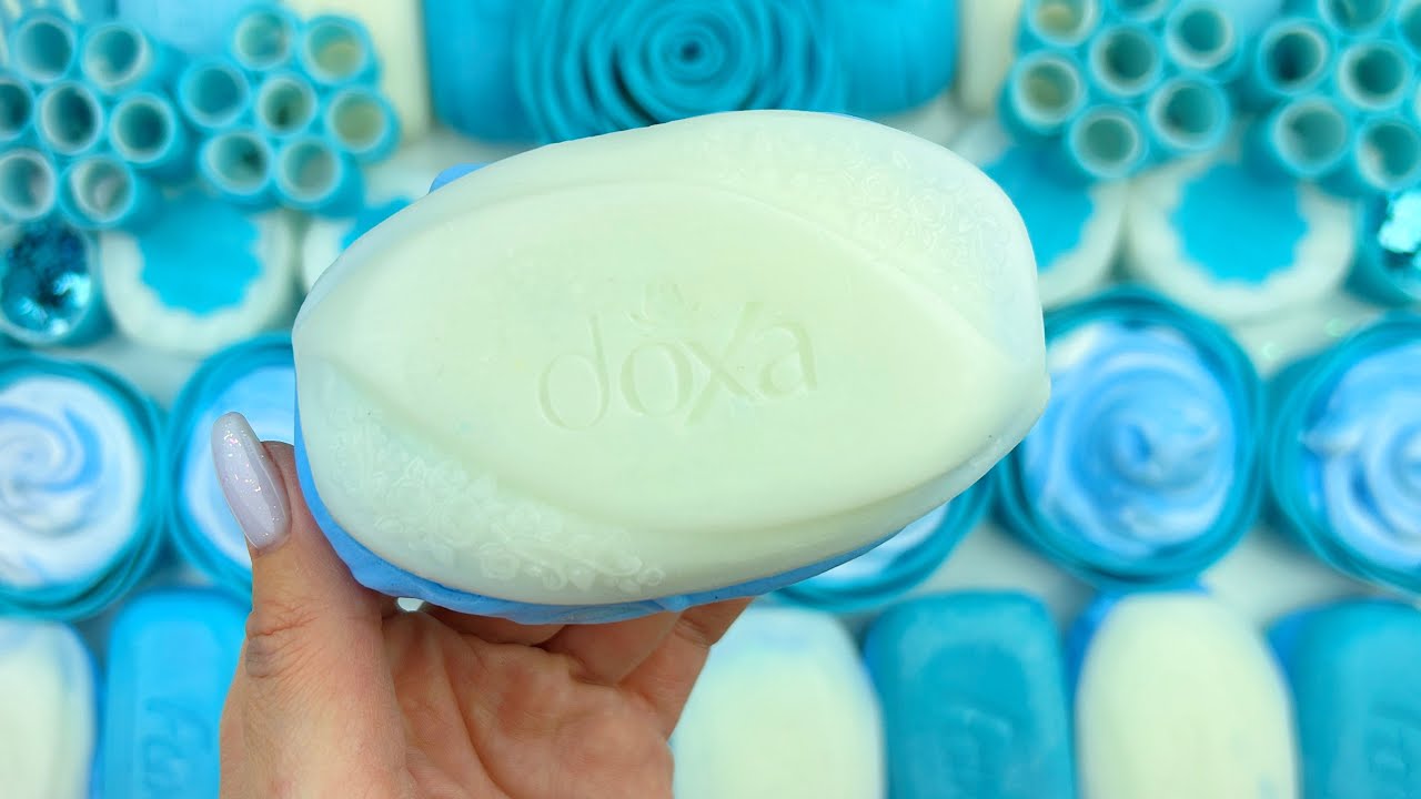 Soap boxes with glitter foam and starch★Cutting cubes★Hand crush soap stripes★