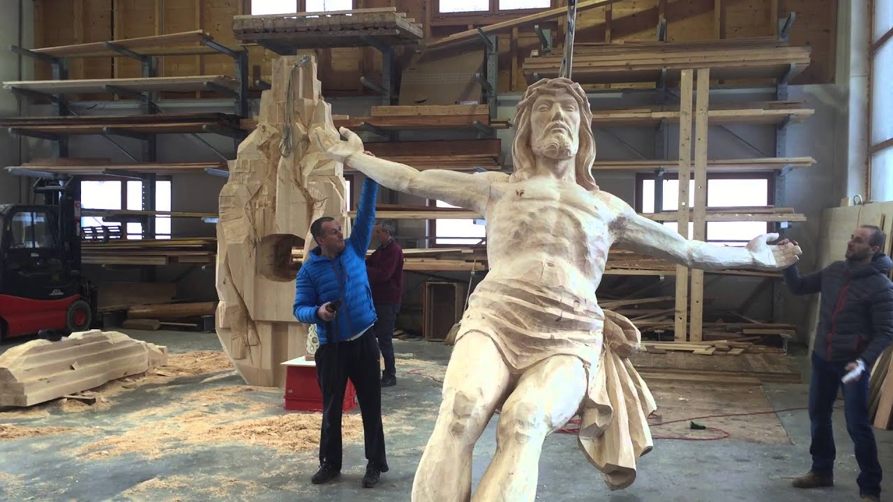 Four meters Crucifix - Entirely Handcarved -  Ferdinand Stuflesser 1875
