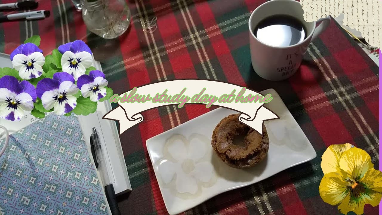 a slow study day at home📚✎｜Vlog