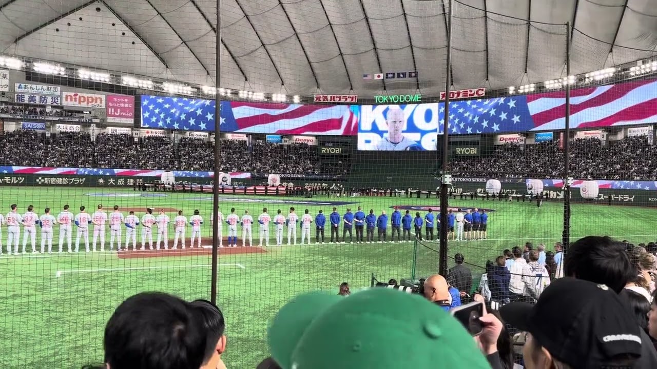 [MLB World Tour Tokyo Series] Chicago Cubs VS Los Angeles Dodgers🇺🇸🇯🇵Singing the national anthem.