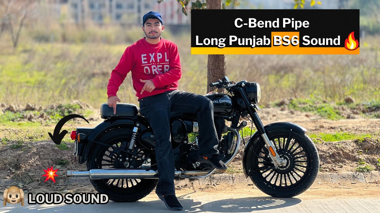 BS6 CLASSIC 350 C-BEND PIPE WITH LONG PUNJAB EXHAUST | Loudest Sound 💥