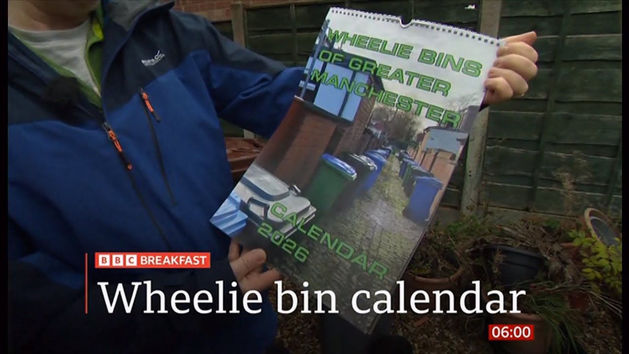 'Calendar of wheelie bins is a bit of a laugh' (fun story) (UK) 9/Nov/2025