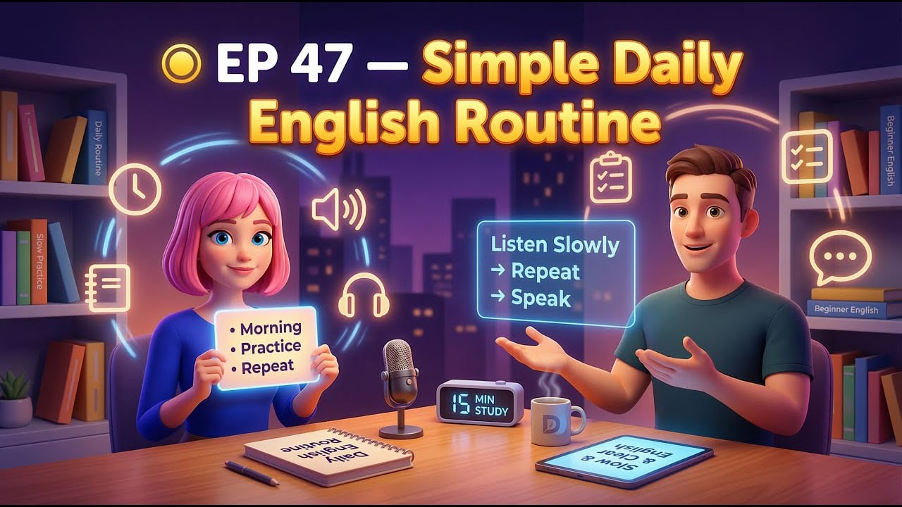 EP 47&mdash;Daily Routine English | Slow Listening & Speaking Practice for Beginners 2026 English Podcast