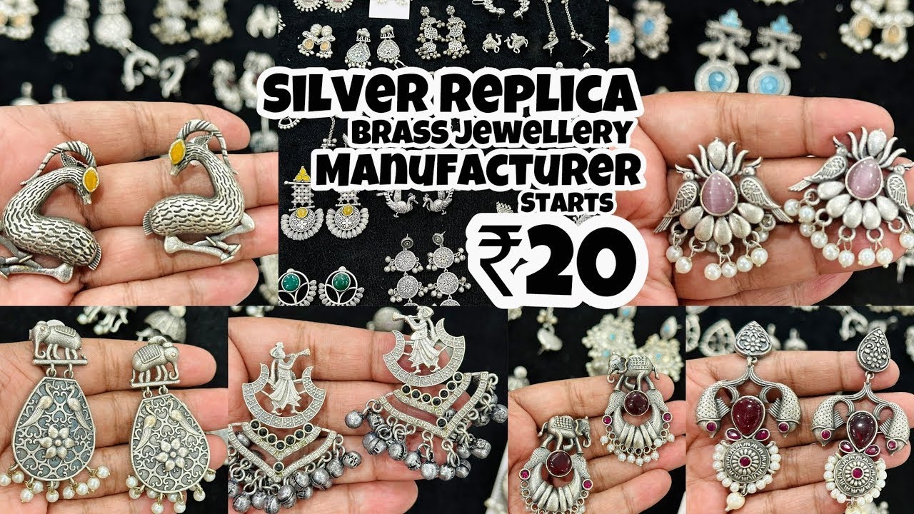 Silver Replica Earrings Wholesale Kolkata | Brass Jewellery Wholesale in Kolkata