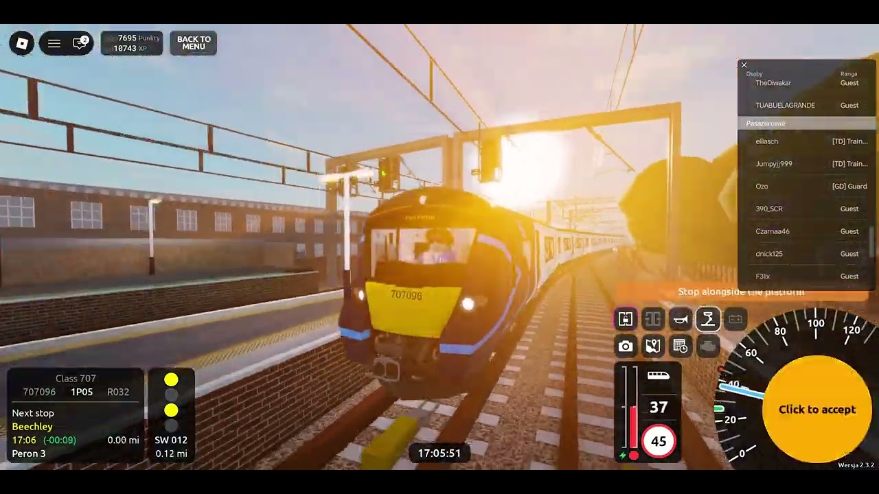 Roblox SCR v2.3.1 R032 Willowfield➡️Port Benton (Class 707/0)